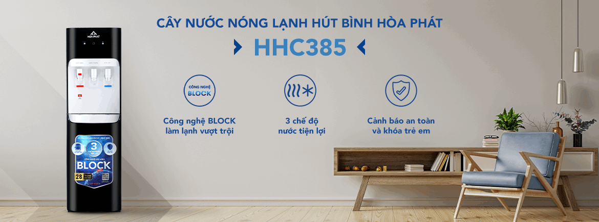 Cây nước nóng lạnh hút bình Hòa Phát HHC385